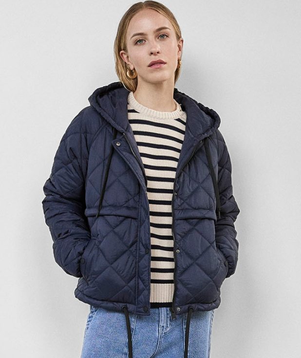 Jacket lastrid dark blue with black