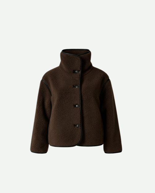 winterjas cookie brown with black