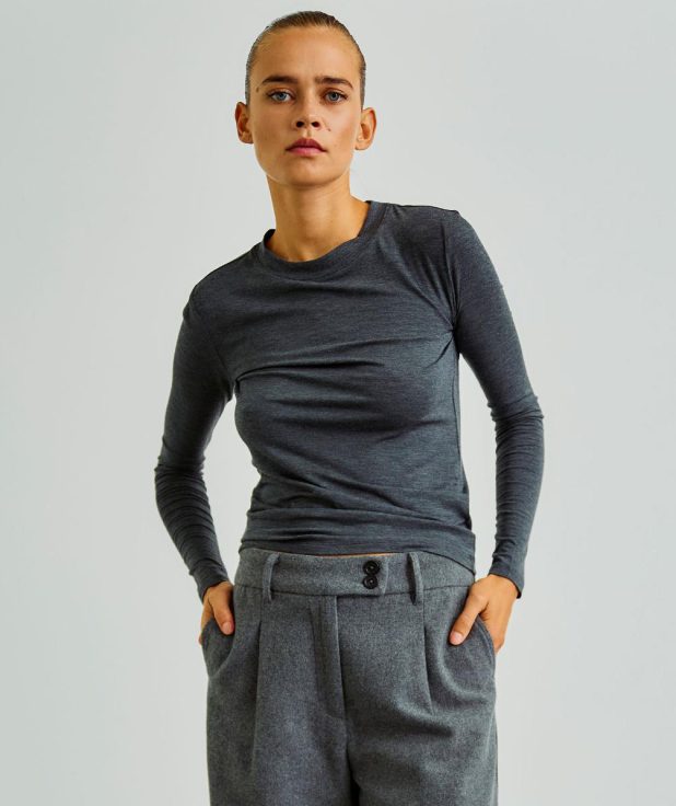Longsleeve Josefine Grey With Black gray