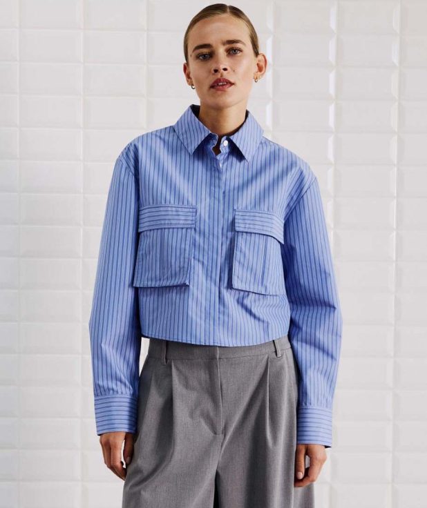 Blouse Lemon Stripes With Black blauw