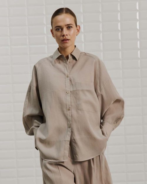 Blouse Marleen Grey Sand With Black
