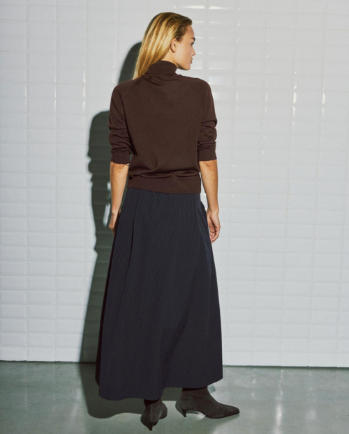 Pullover aubergine With Black hoge nek