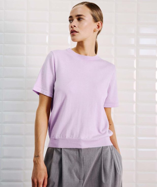 T-shirt miles lavender with black