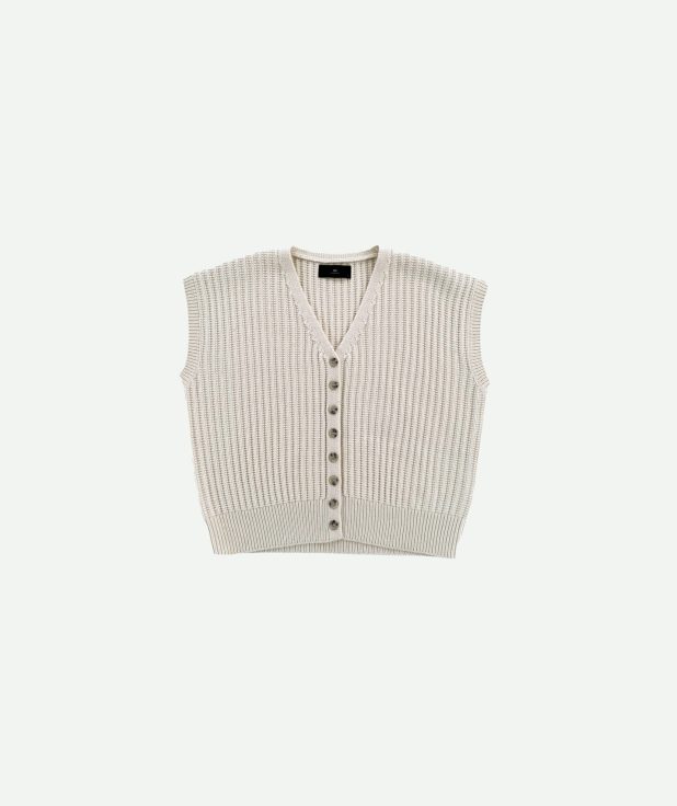Gilet Poppy Birch With Black ecru