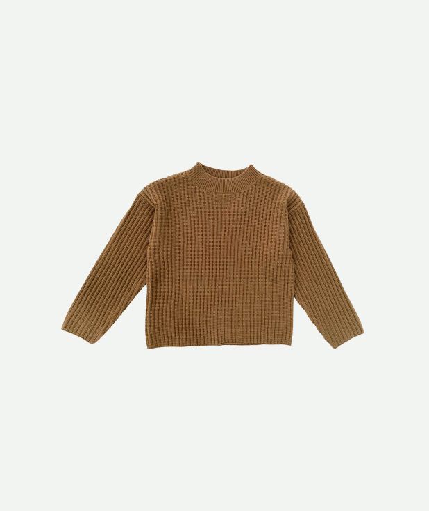 Sweater Poppy Camel With Black brown