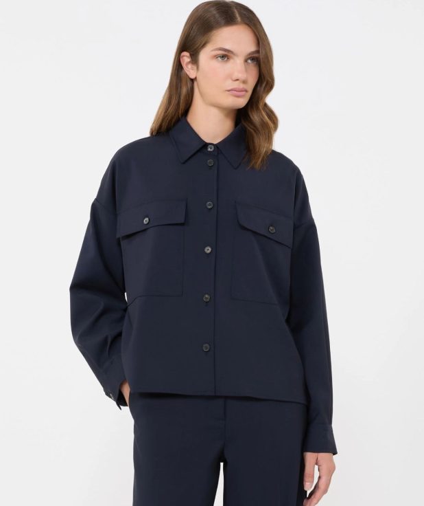 Jacket Cropped Mulino Blue Max Mara Weekend blauw