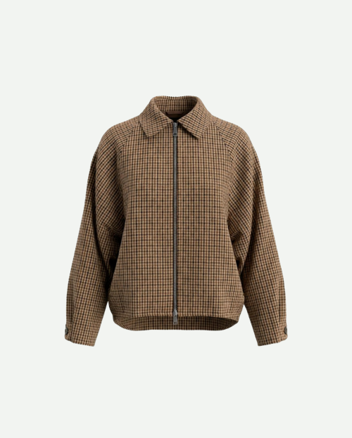 WITHBLACK JACKET JACKIE CAMEL CHECK