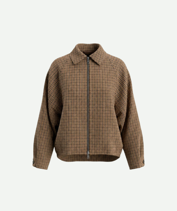 WITHBLACK JACKET JACKIE CAMEL CHECK