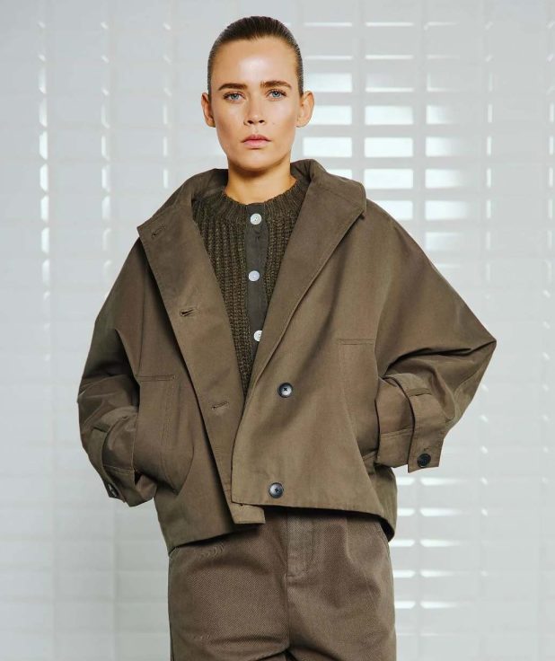 Trench coat Alaia Hooded With Black green