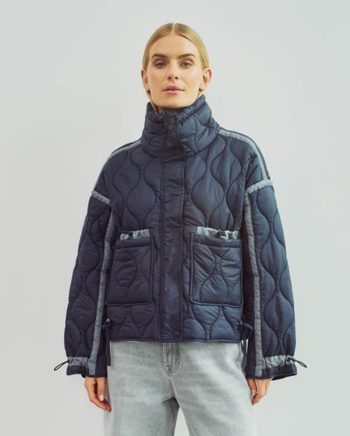 Quilted Jacket Alba With Black blauw