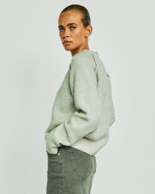 Trui Andrea Mineral Grey With Black lichtgroen
