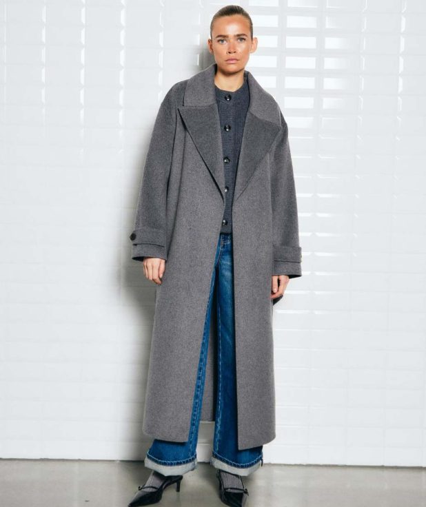 Jas Cerena Maxi With Black grijs