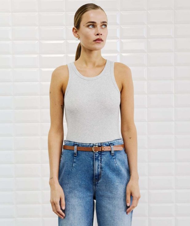 Top Dordi Grey Melange With Black grijs