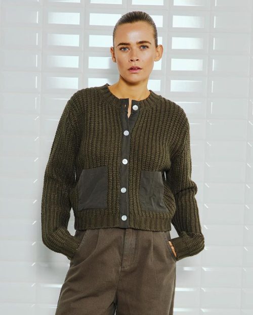Vest Salome Olive With Black groen