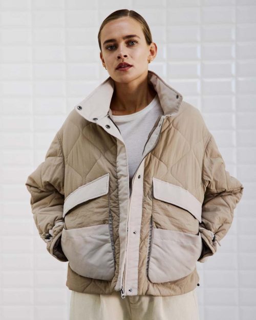 Jacket Veda Silver Lining With Black beige