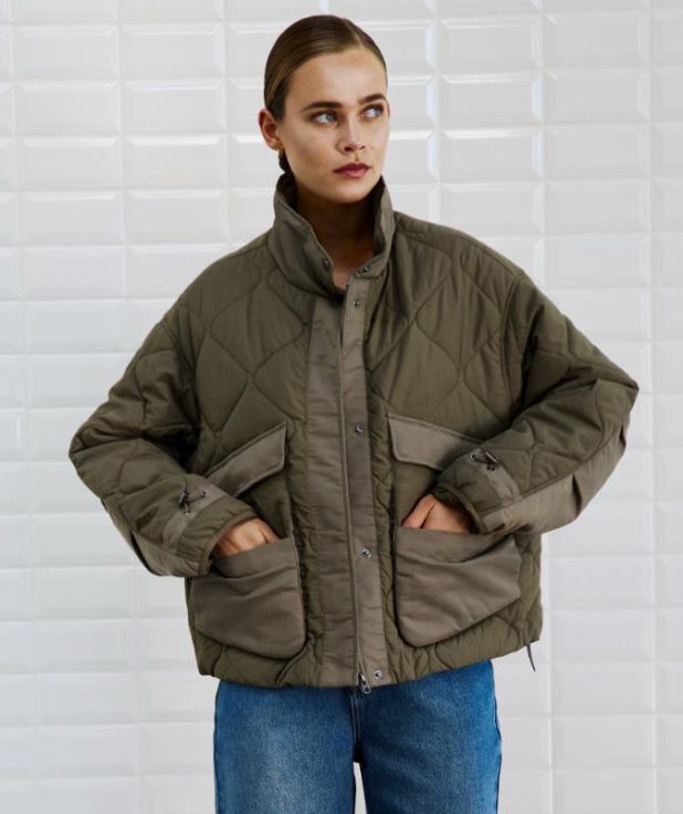 Jacket Veda Forest With Black groen