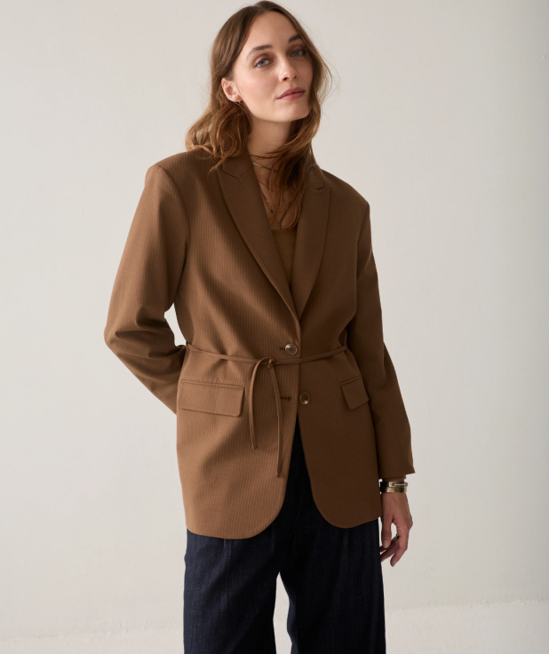 Wear-your-way blazer pinstripe summum bruin