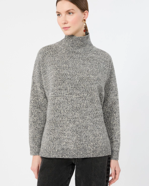 Wool knit turtleneck jumper - Medium grey