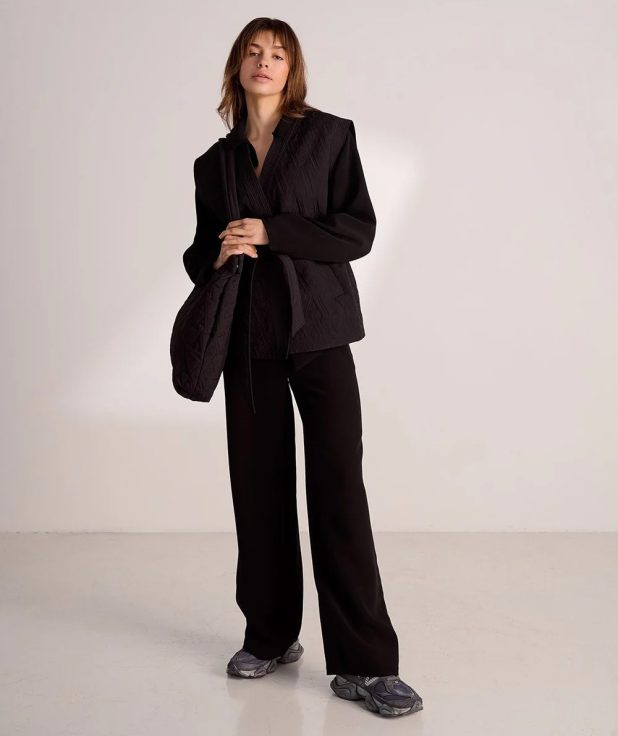 Gilet Black Another Label zwart quilted