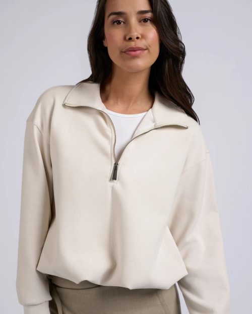 Sweater Zipper Yaya beige ecru