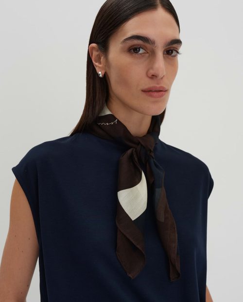 Scarf Bosino Someday blauw bruin print