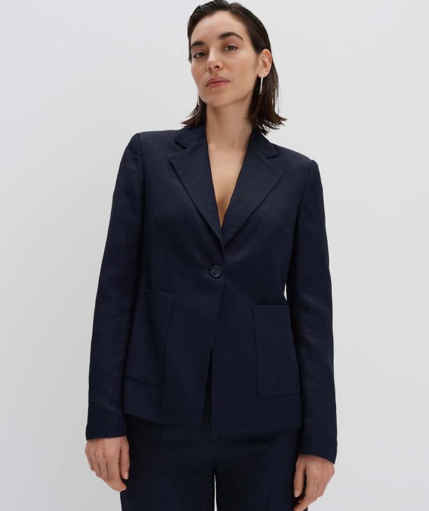 blauw_linnen-blazer_dames_noraja_someday_voorkant