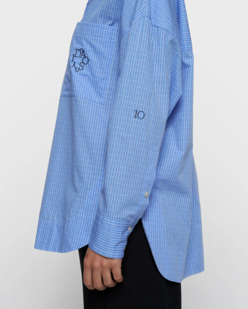 lange mouwen blouse check