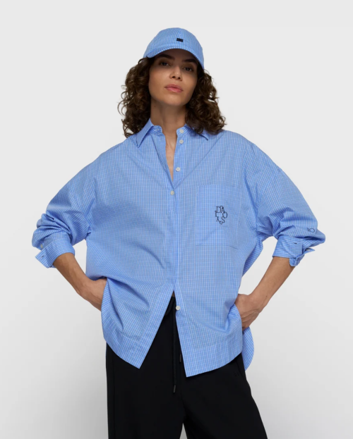 lange mouwen blouse check