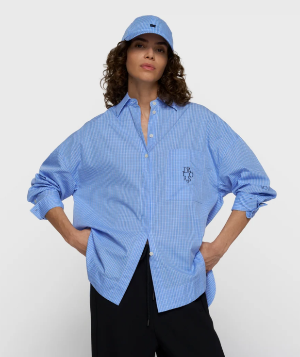 lange mouwen blouse check
