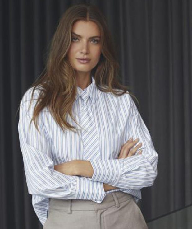 blouse co couture devin stripe blauw