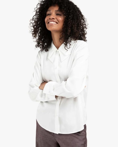 Blouse bow collar white yaya