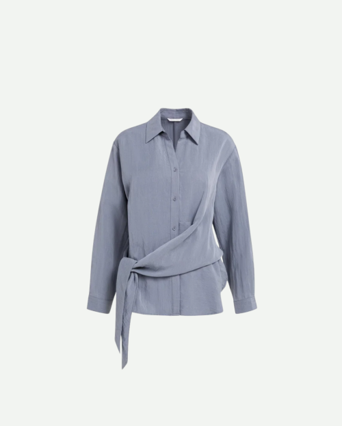 Blouse met knoopdetail en lange mouwen