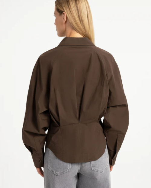 Blouse met tailleaccent en plooidetail