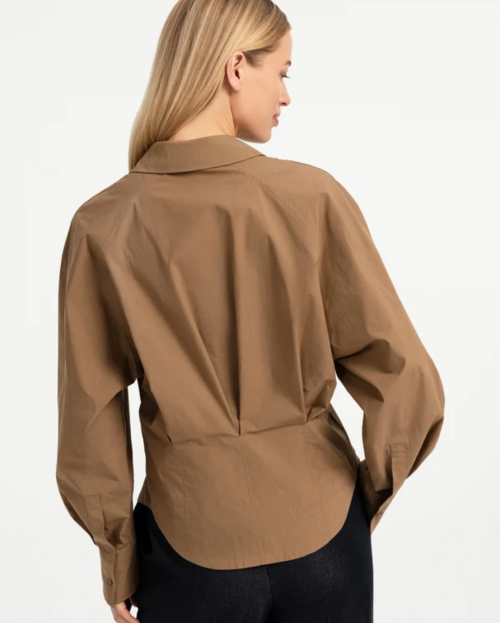 Blouse met tailleaccent en plooidetail