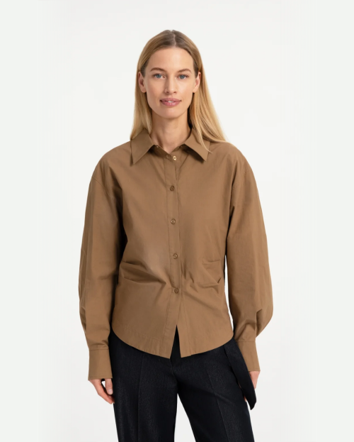 Blouse met tailleaccent en plooidetail