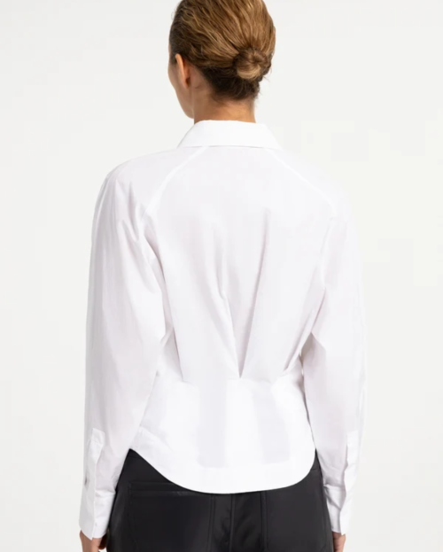 Blouse met tailleaccent en plooidetail