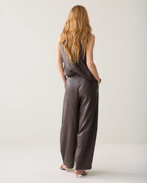 Wijde broek faux leather