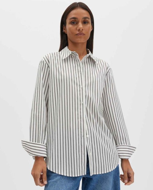 Blouse Zivian Espresso Someday wit gestreept