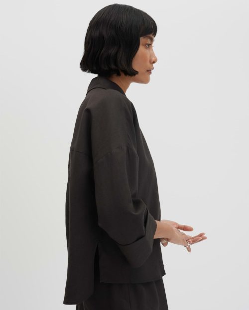 bruin_linnen-blouse_dames_zalea_someday_zijkant