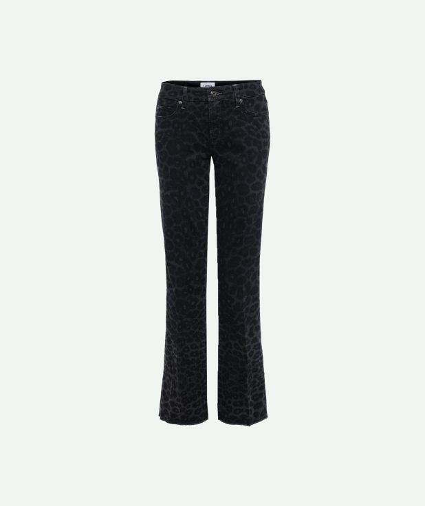 Jeans Paris Flared Leopard Cambio zwart