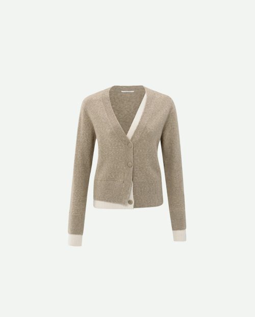 Vest met contrasterende details en V-hals