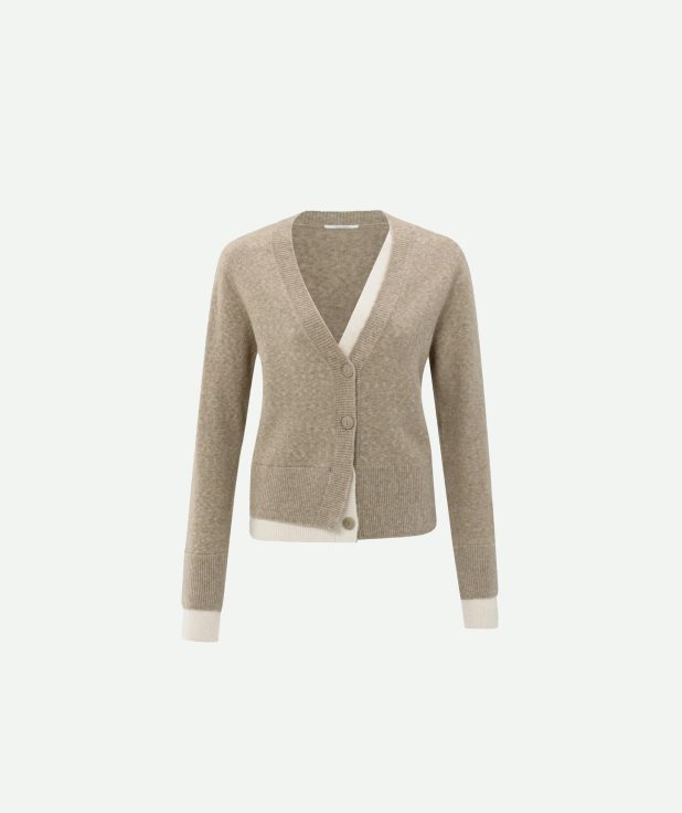 Vest met contrasterende details en V-hals