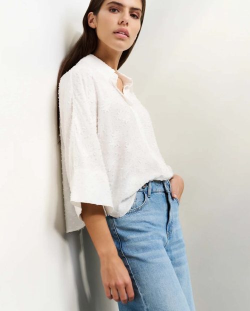 Blouse Woven Details White Yaya off white