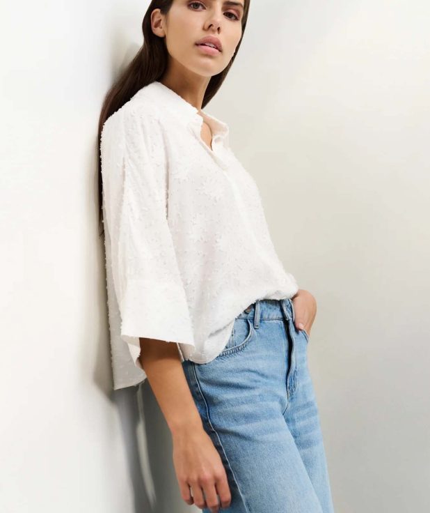 Blouse Woven Details White Yaya off white