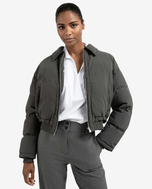 Cropped padded jacket with ribbed cuffs yaya