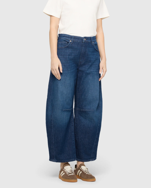 Moderne barrel jeans met verhoogde taille.