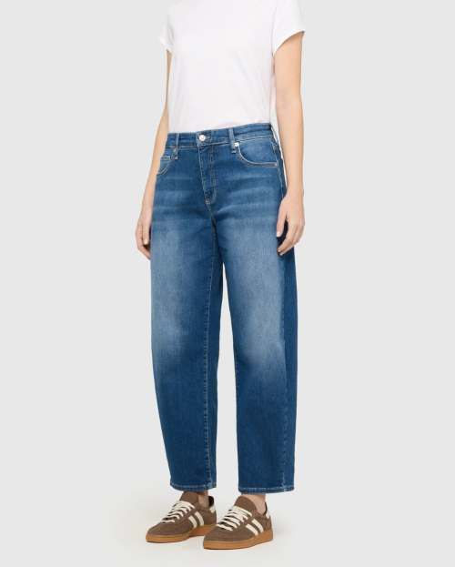 Barrel jeans in lichte lyocellmix.