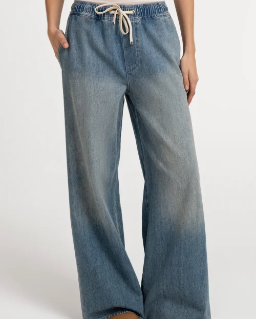 Broek jeans Mid Blue Denim yaya drawstring