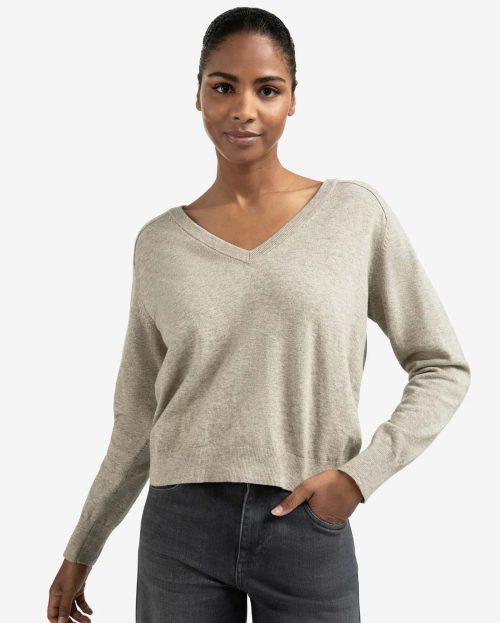 Sweater Button Brownish Grey Yaya bruin grijs