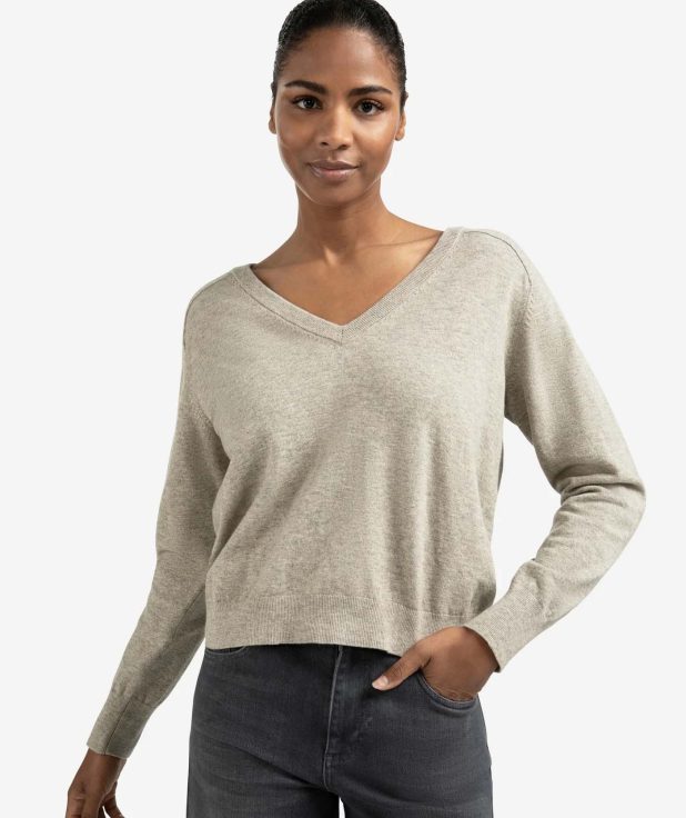 Sweater Button Brownish Grey Yaya bruin grijs